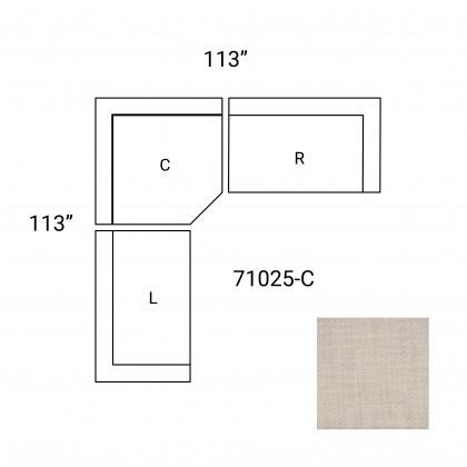 Mercana Warner 3 Piece Sectional with Corner Piece - Oatmeal, Set A