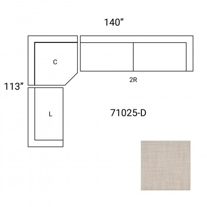 Mercana Warner 3 Piece Sectional with Corner Piece - Oatmeal, Set B