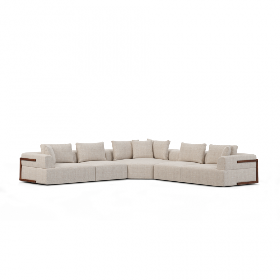 Mercana Warner 3 Piece Sectional with Corner Piece - Oatmeal, Set D
