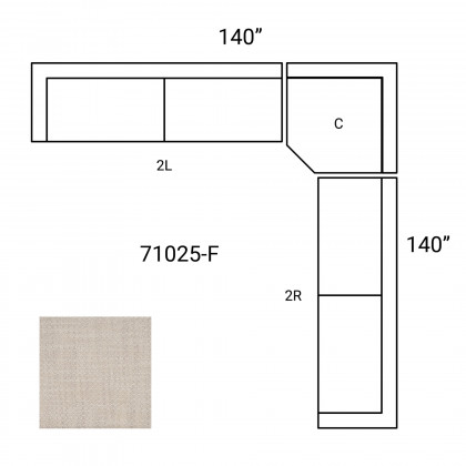 Mercana Warner 3 Piece Sectional with Corner Piece - Oatmeal, Set D