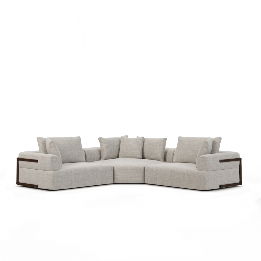 Mercana Warner 3 Piece Sectional with Corner Piece - Gray, Set A