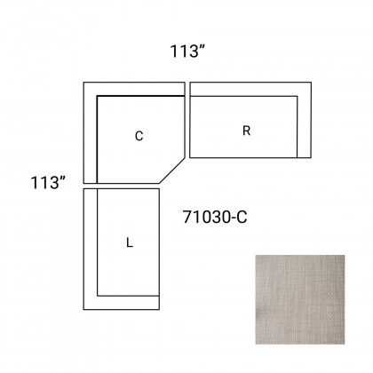 Mercana Warner 3 Piece Sectional with Corner Piece - Gray, Set A