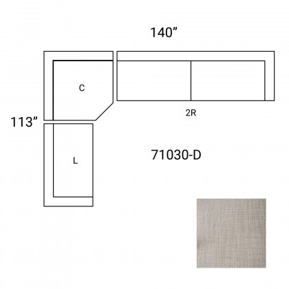 Mercana Warner 3 Piece Sectional with Corner Piece - Gray, Set B