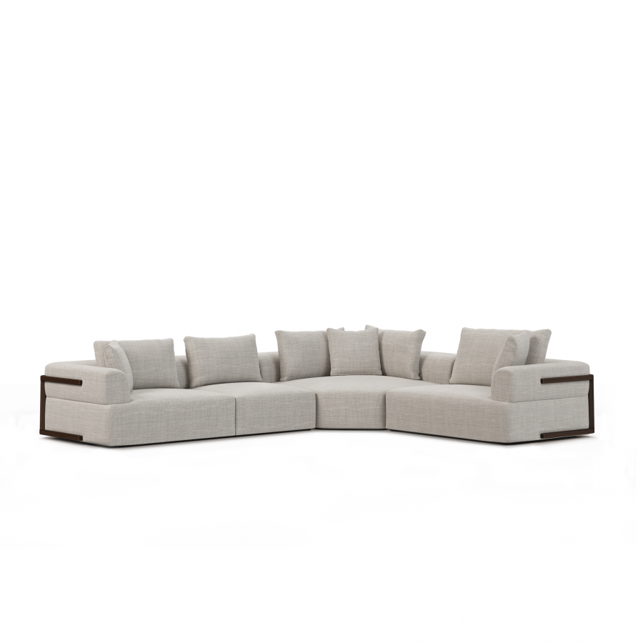 Mercana Warner 3 Piece Sectional with Corner Piece - Gray, Set C