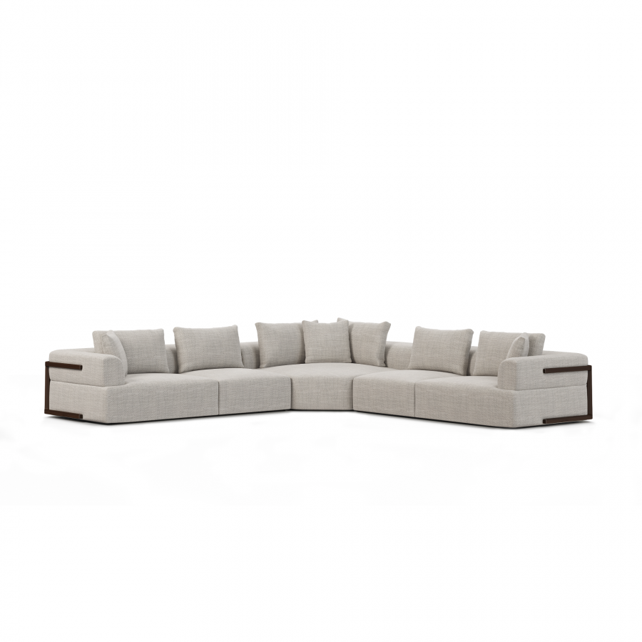 Mercana Warner 3 Piece Sectional with Corner Piece - Gray, Set D