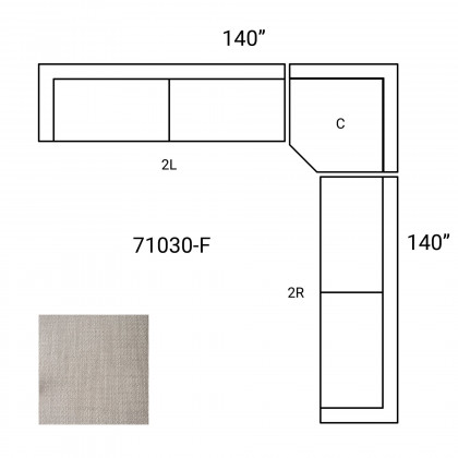 Mercana Warner 3 Piece Sectional with Corner Piece - Gray, Set D