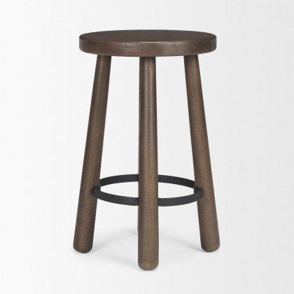 Mercana - Weldon Wood Seat Counter Stool in Brown, Wood