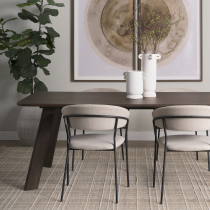 Mercana Welborn Dining Table - Dark Brown, L84"