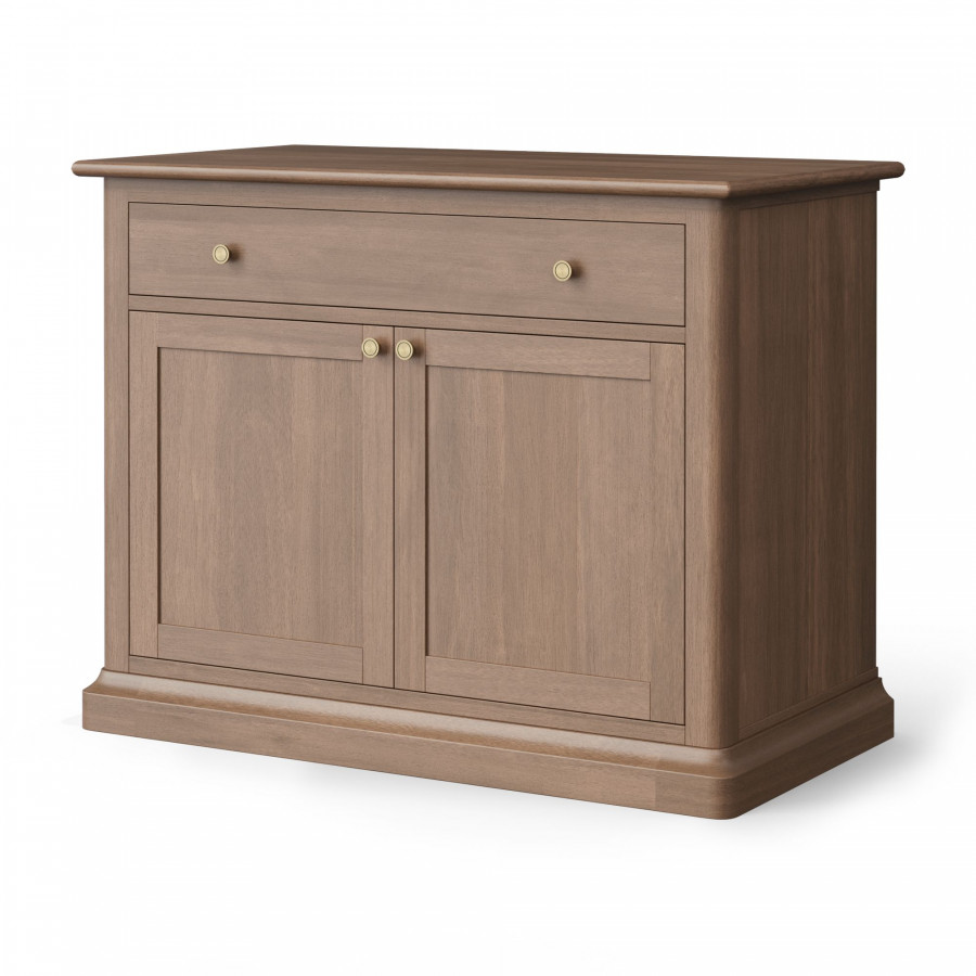 Mercana Braxton Solid Wood with Antique Knobs Accent Cabinet - Dark Brown
