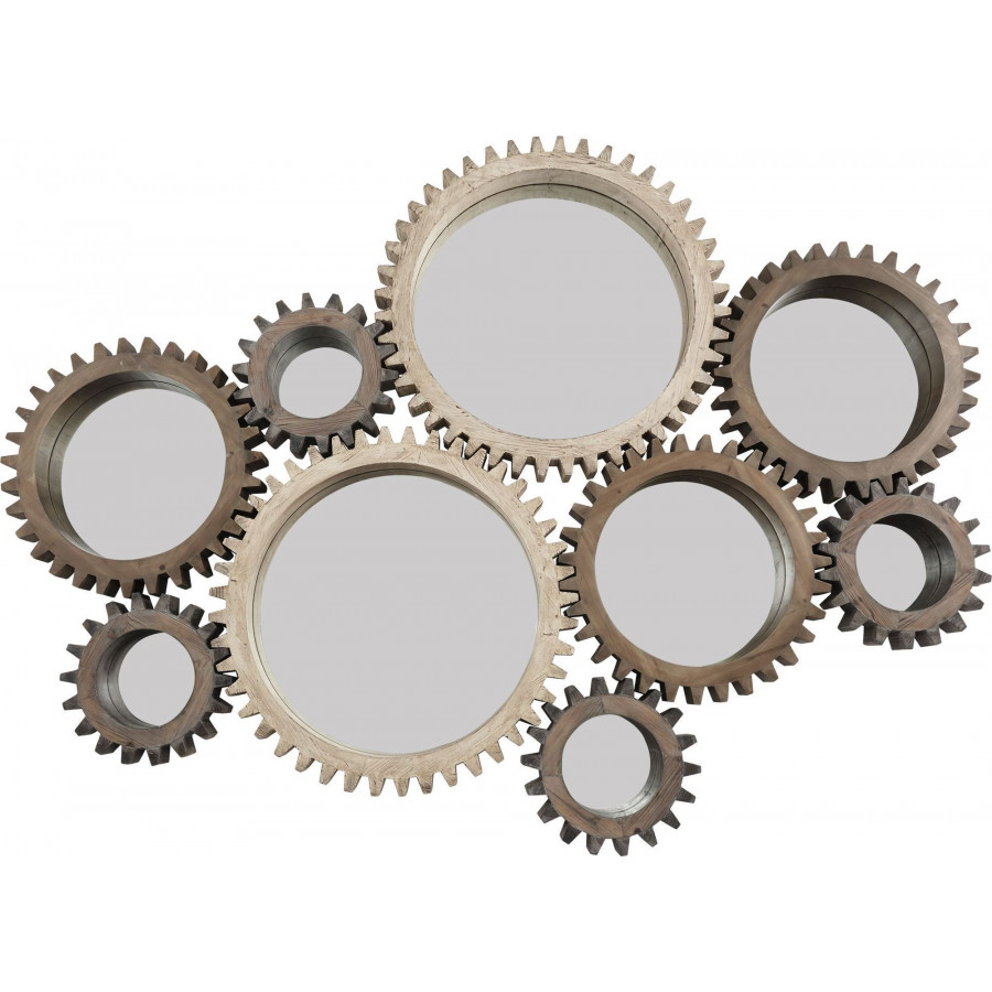 Mercana Cog Mirror Collection 8 (Set of 9) - Dark Brown/White/Black