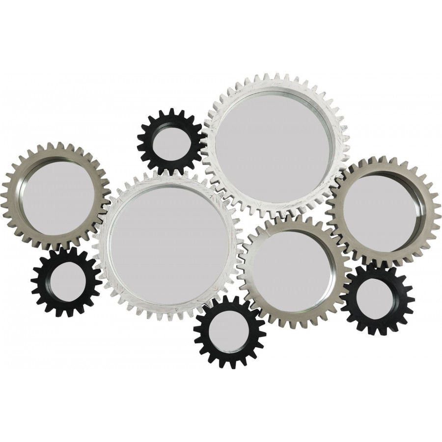 Mercana Cog Mirror Collection 10 (Set of 9) - Dark Brown/White/Black