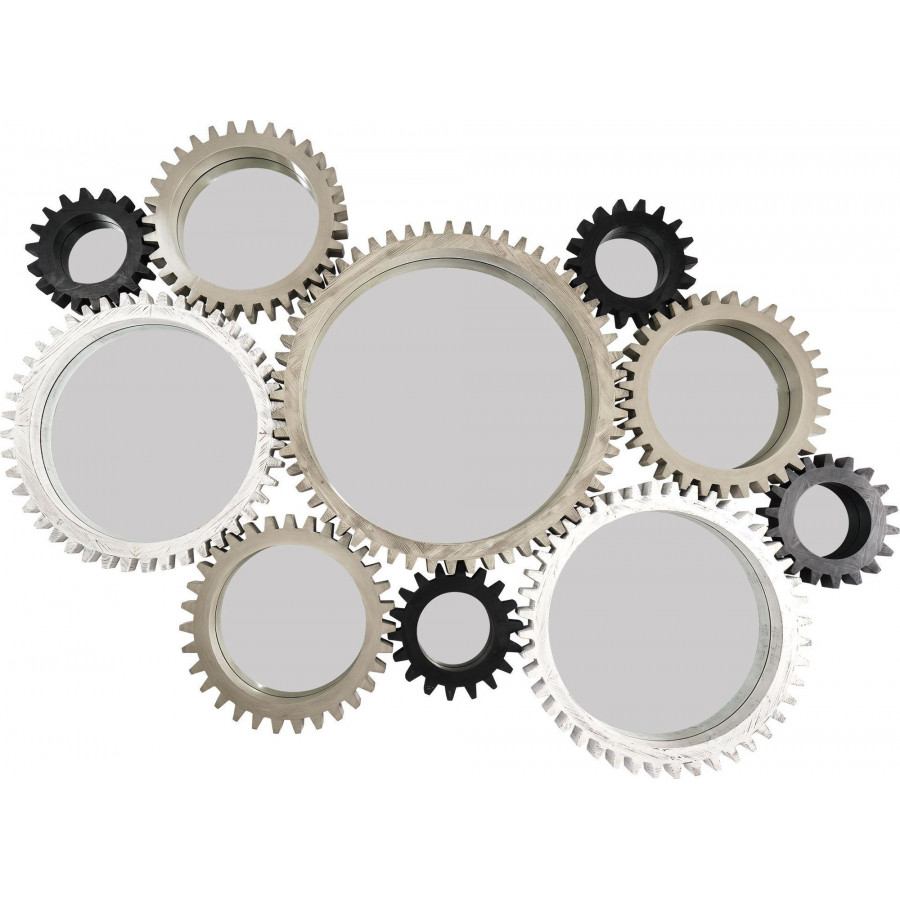 Mercana Cog Mirror Collection 11 (Set of 10) - Dark Brown/White/Black
