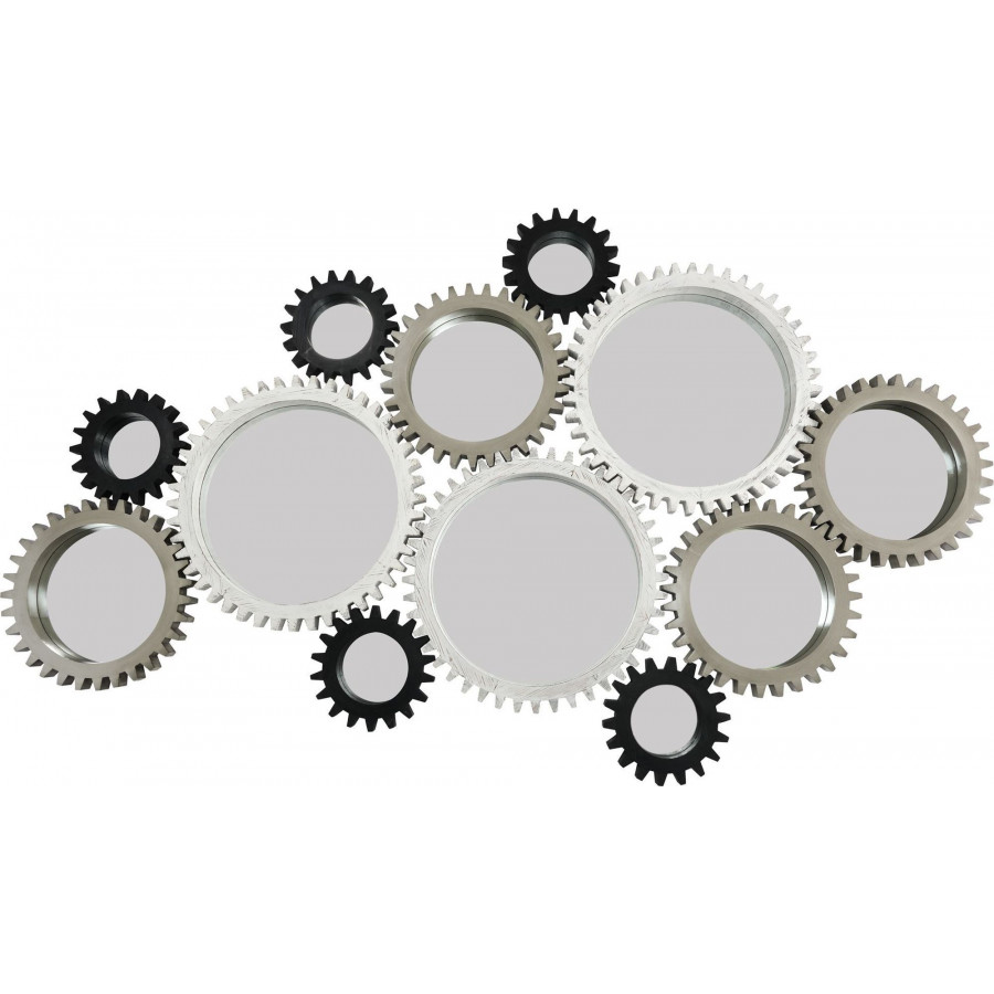Mercana Cog Mirror Collection 14 (Set of 12) - Dark Brown/White/Black