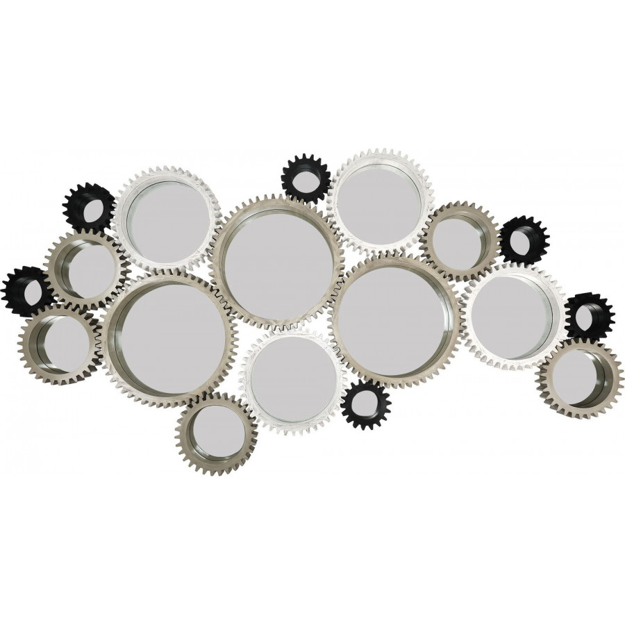 Mercana Cog Mirror Collection 16 (Set of 18) - Dark Brown/White/Black