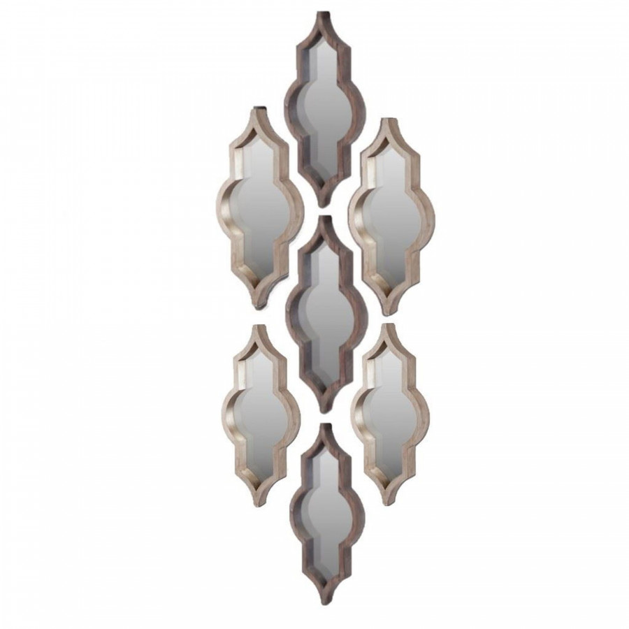 Mercana Tamanar I & II Mirror Collection (Set of 7) - Silver/Brown