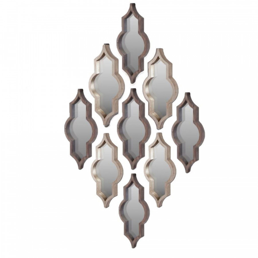 Mercana Tamanar I & II Mirror Collection (Set of 9) - Silver/Brown