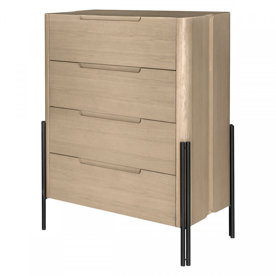 Mobital Nori 4 Drawer Chest - Natural White Oak Wood