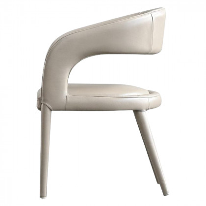 Mobital Avalon Dining Armchair - Studio Taupe Pebbled Leather