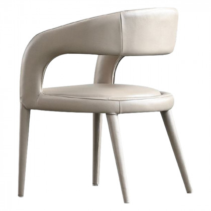 Mobital Avalon Dining Armchair - Studio Taupe Pebbled Leather