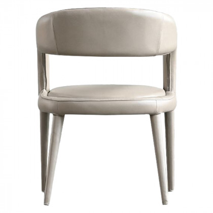 Mobital Avalon Dining Armchair - Studio Taupe Pebbled Leather