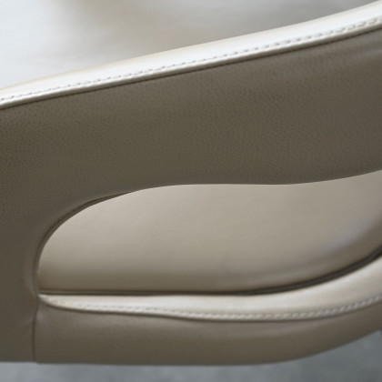 Mobital Avalon Dining Armchair - Studio Taupe Pebbled Leather
