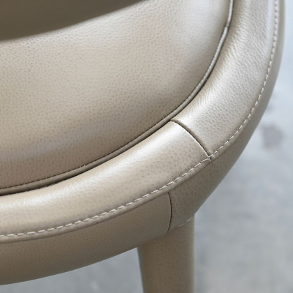 Mobital Avalon Dining Armchair - Studio Taupe Pebbled Leather