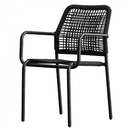 Mobital - Castile Dining Armchair in Coal Black Rope