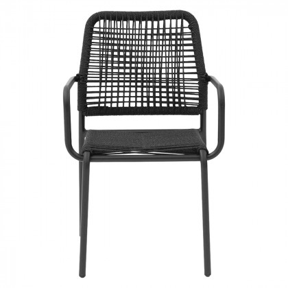 Mobital - Castile Dining Armchair in Coal Black Rope