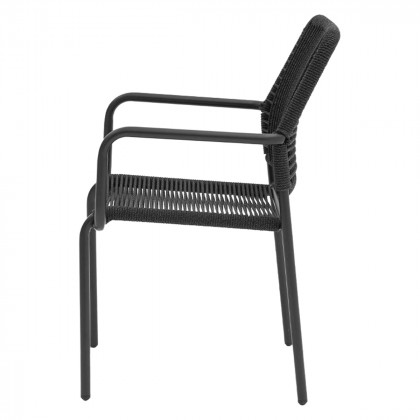 Mobital - Castile Dining Armchair in Coal Black Rope