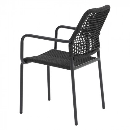 Mobital - Castile Dining Armchair in Coal Black Rope