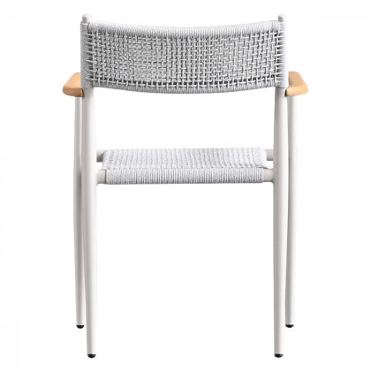 Mobital - Kochi Dining Armchair in Sandhill Sunproof Fabric Cushion /Teak Armrest /