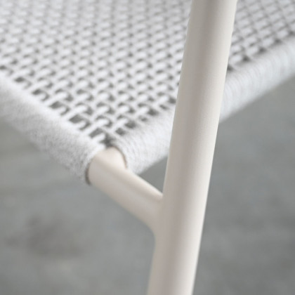 Mobital - Kochi Dining Armchair in Sandhill Sunproof Fabric Cushion /Teak Armrest /