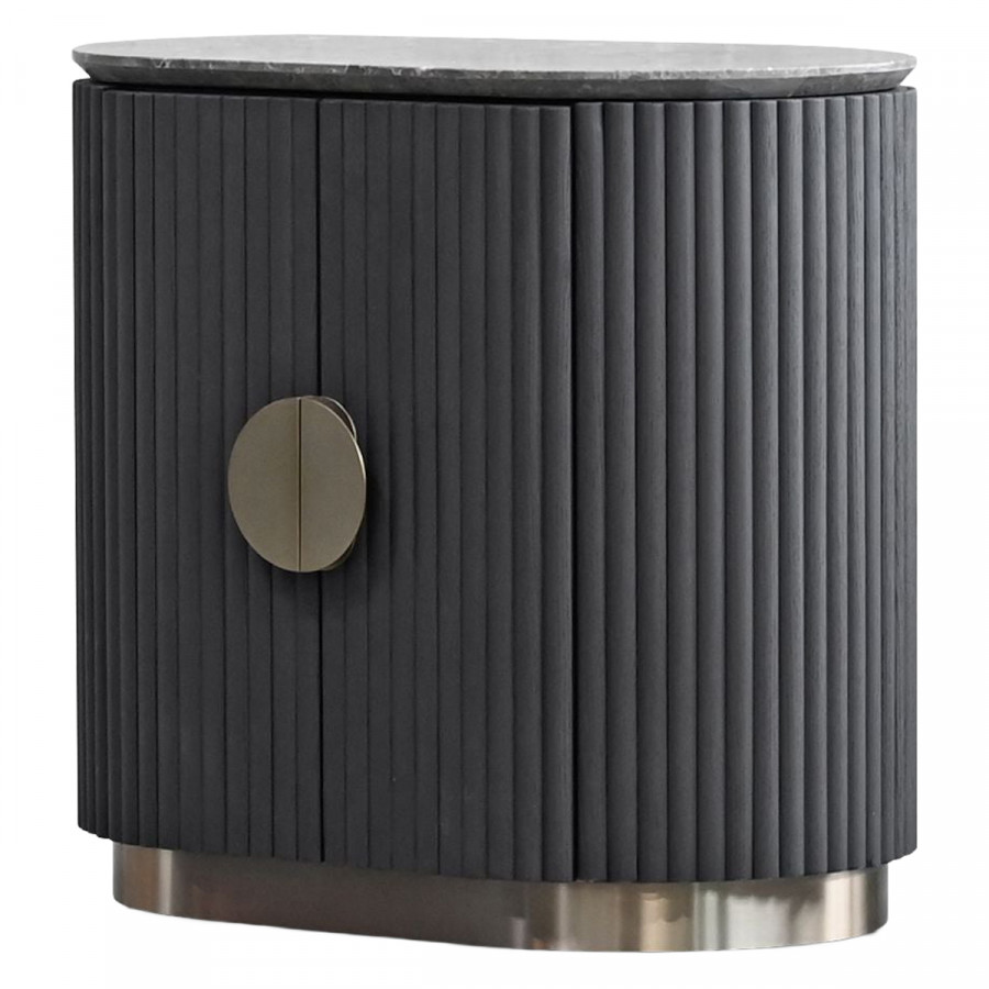 Mobital - Koii Bar Cabinet Low Sicilian Gray Top