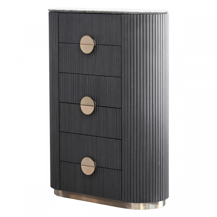 Mobital - Koii Bar Cabinet Tall Sicilian Gray Top