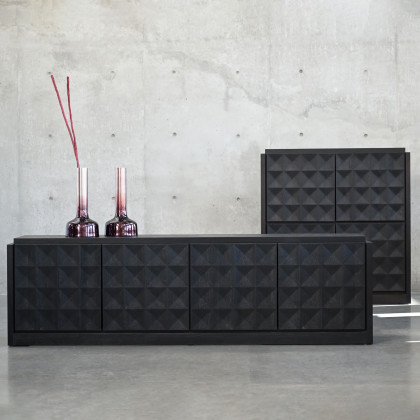 Mobital - Moss Sideboard Tall in Matte Black Oak