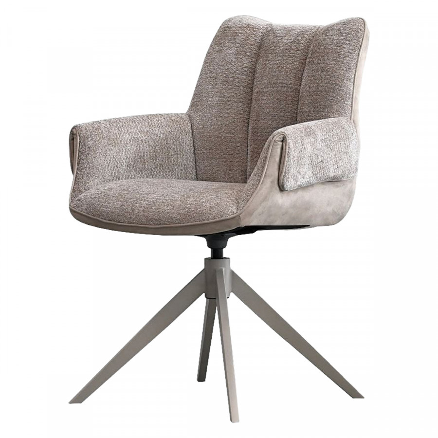 Mobital - Espara Dining Chair in Avena Oat Alcantara/ Alpaca Chenille