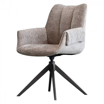 Mobital - Espara Dining Chair in Avena Oat Alcantara/ Alpaca Chenille