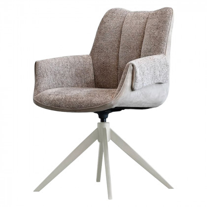 Mobital - Espara Dining Chair in Avena Oat Alcantara/ Alpaca Chenille