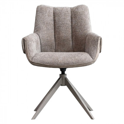 Mobital - Espara Dining Chair in Avena Oat Alcantara/ Alpaca Chenille