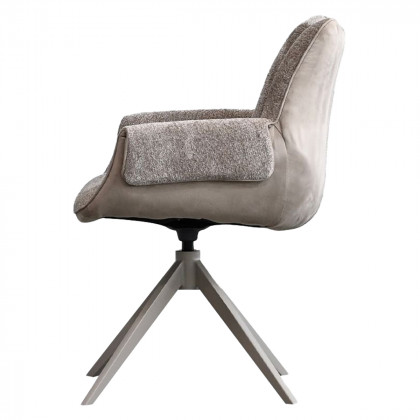 Mobital - Espara Dining Chair in Avena Oat Alcantara/ Alpaca Chenille