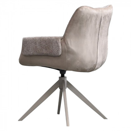 Mobital - Espara Dining Chair in Avena Oat Alcantara/ Alpaca Chenille