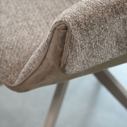 Mobital - Espara Dining Chair in Avena Oat Alcantara/ Alpaca Chenille