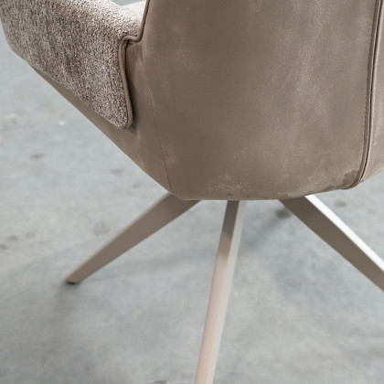 Mobital - Espara Dining Chair in Avena Oat Alcantara/ Alpaca Chenille