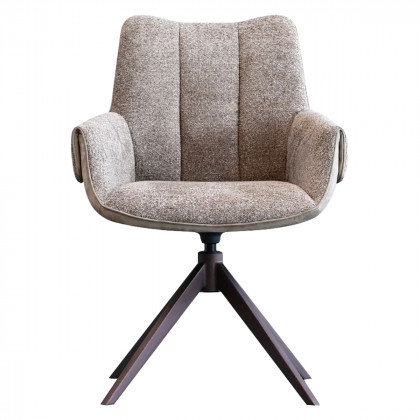 Mobital - Espara Dining Chair in Avena Oat Alcantara/ Alpaca Chenille