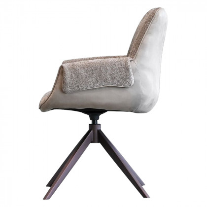 Mobital - Espara Dining Chair in Avena Oat Alcantara/ Alpaca Chenille