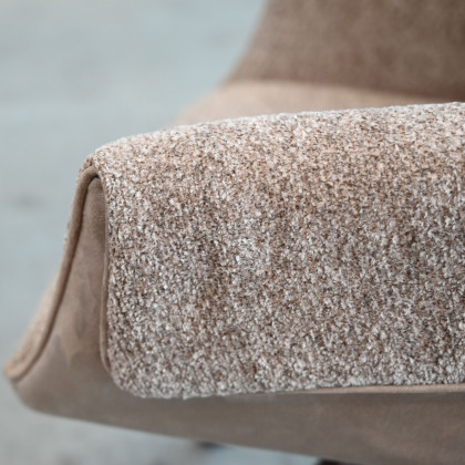Mobital - Espara Dining Chair in Avena Oat Alcantara/ Alpaca Chenille