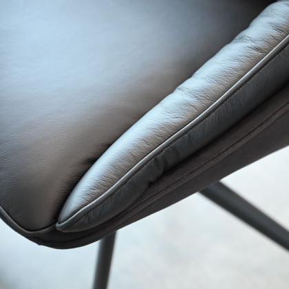 Mobital - Huracan Dining Chair in Carbon Alcantara/ Nero Nemesis