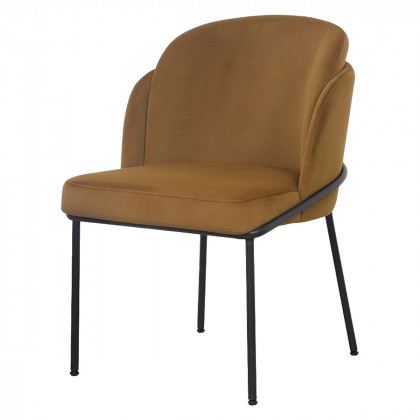 Mobital Wallen Dining Chair - Fennelseed, Black Powder Coated Steel Base