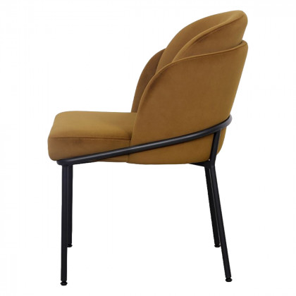 Mobital Wallen Dining Chair - Fennelseed, Black Powder Coated Steel Base