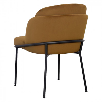 Mobital Wallen Dining Chair - Fennelseed, Black Powder Coated Steel Base